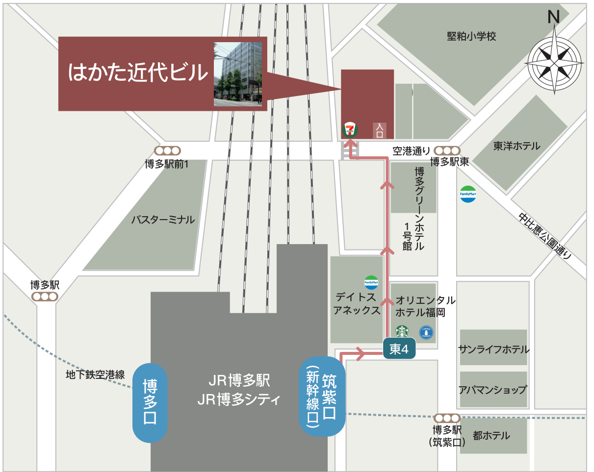 カジヤマプロテーゼ 博多会場の地図