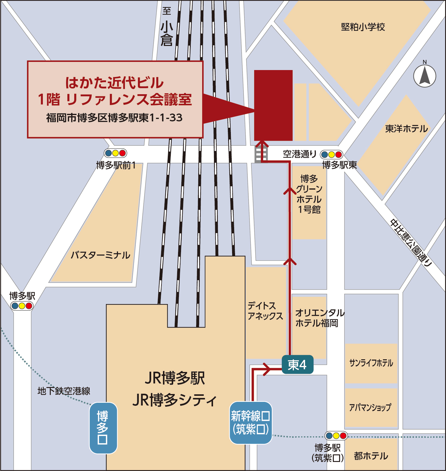 カジヤマプロテーゼ 博多会場の地図